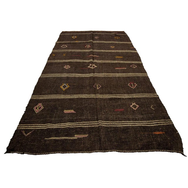 Vintage handwoven kilim rug from Afyon region of Turkey. Approximately 50-60 years old. In very good condition