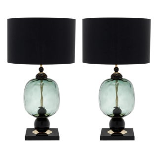 Black Murano Glass Modernist Lamps For Sale
