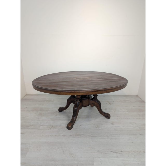 Antique Oval Coffee Table in Mahogany with Marquetry For Sale - Image 15 of 15