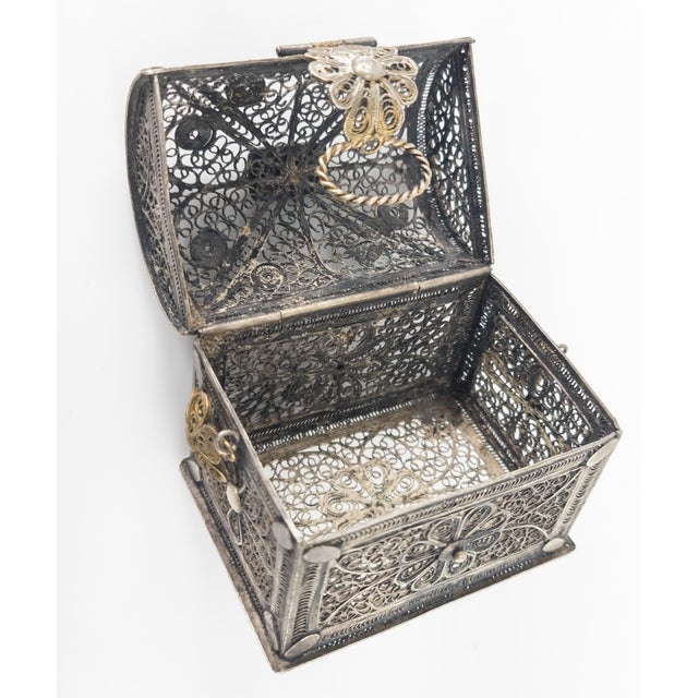 Silver Filigree Spanish or Portuguese Treasure Chest | Chairish