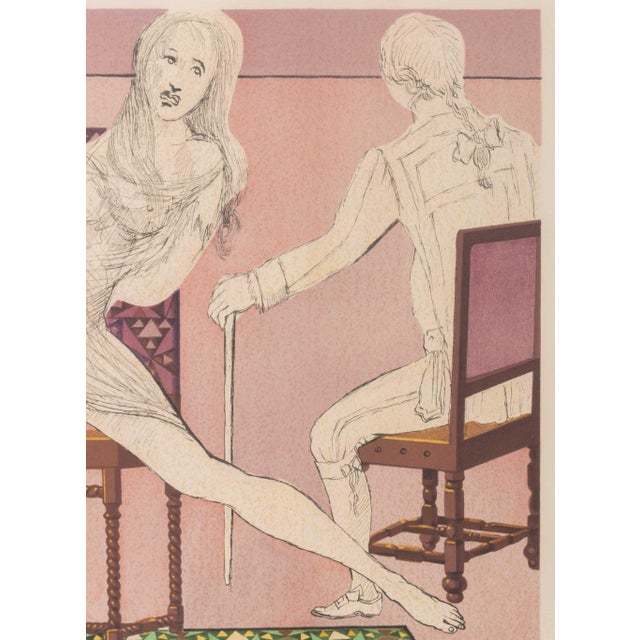 Abstract Salvador Dali "Marianne and the Chevalier" Lithograph, 1969 For Sale - Image 3 of 12