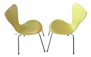 Yellow Series 7 3107 Chairs, Chrome - Set of 2