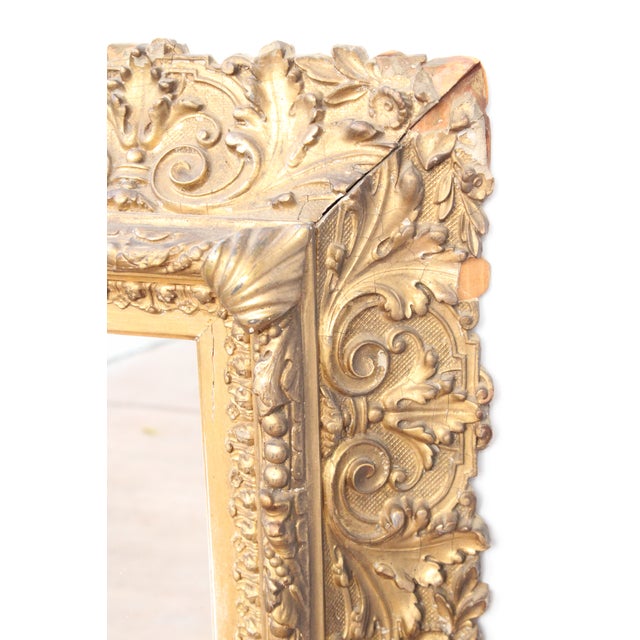 19th C. XIV French Carved Wood Gesso Mirror/25"Height For Sale - Image 4 of 8