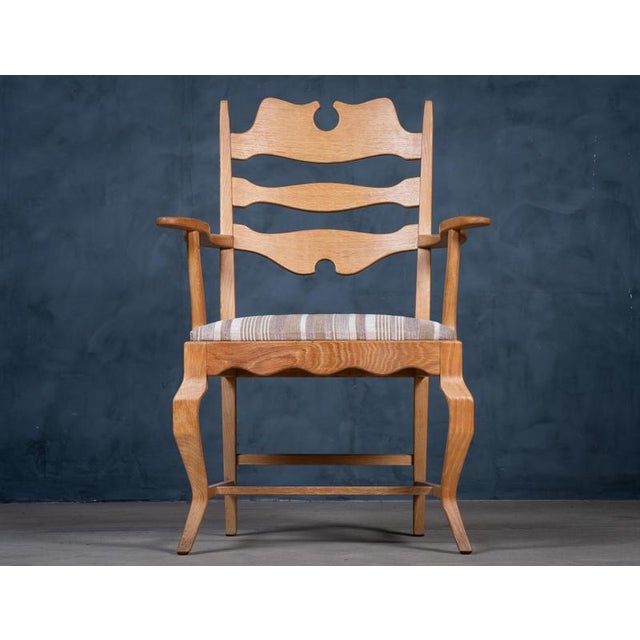 Mid-Century Modern Razorblade Armchair in Oak by Henning Kjærnulf, 1960s For Sale - Image 6 of 11