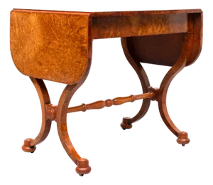 Dutch Empire Burl Wood Veneered Desk or Sofa Table, 1820s