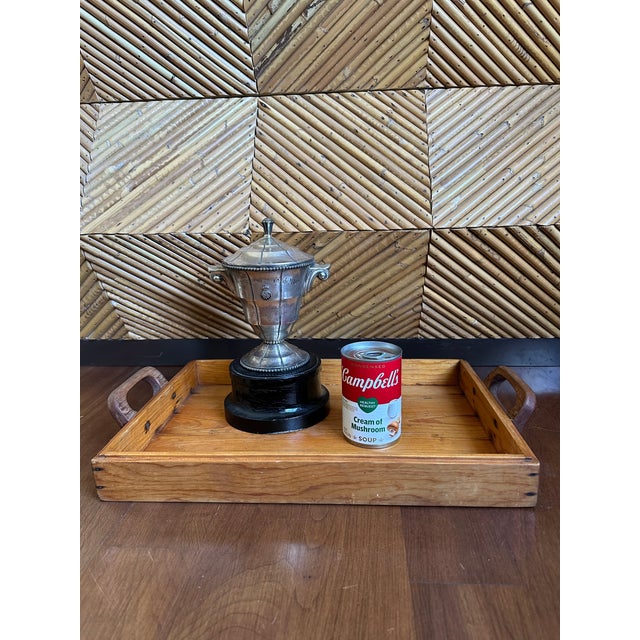 Vintage Handmade Rustic Wood Tray With Domed Cover For Sale - Image 13 of 15