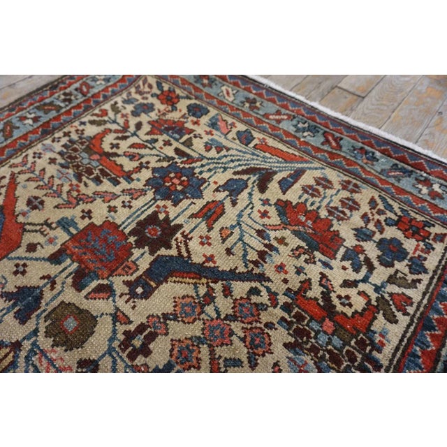 Beige Impressive Beige Background Geometric Floral Pattern Malayer Design Persian Rug For Sale - Image 8 of 12