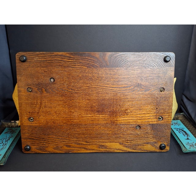 Rare Complete Vintage 1950s Israel Bagel & Lox Serving Wood Tray Judaica For Sale - Image 18 of 18