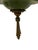 Antique Art Deco Brass Pan 3 Light Chandelier Ceiling Light 1920s Green & Gold For Sale - Image 4 of 12