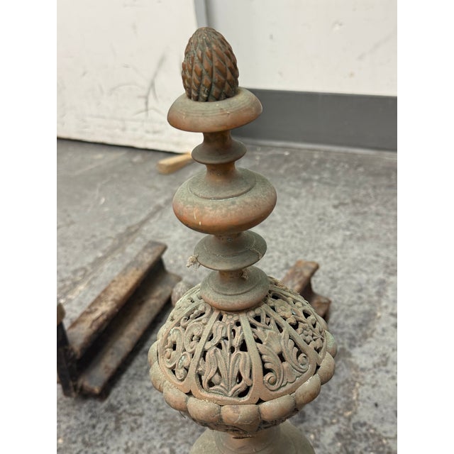 Antique Fireplace Andirons, Pair For Sale - Image 10 of 12