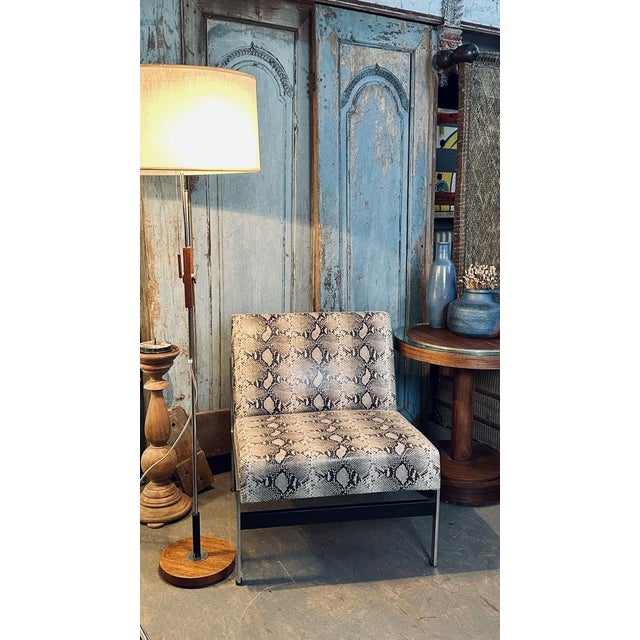 1970s Vintage Chair in Faux Snakeskin For Sale - Image 5 of 8