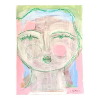 Contemporary Painting of Woman, Acrylic on Archival Paper by Cassandra Auker For Sale