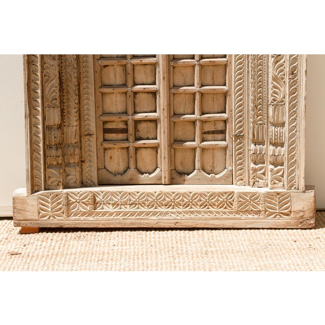 Massive Heavily Carved Antique Thar Desert Entrance Door For Sale - Image 9 of 16