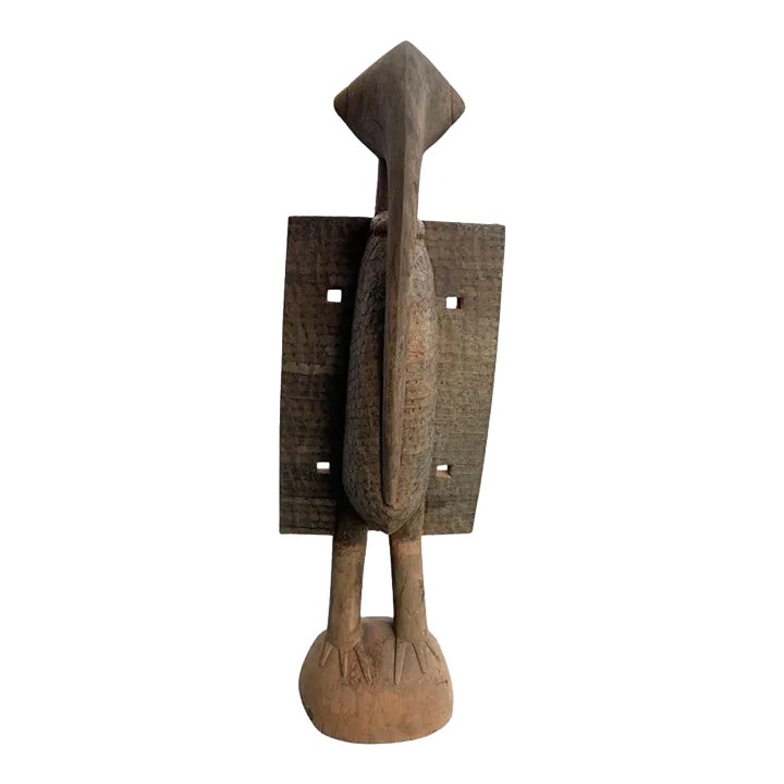 Antique Wooden Senufo Bird Statue | Chairish
