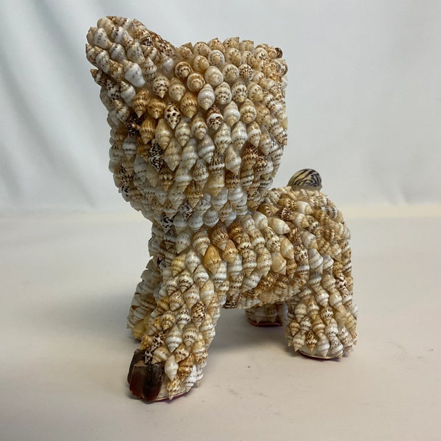 Shell Mid-Century Boho Coastal Chic Trompe L’Oeil Seashell Cat Figurine For Sale - Image 7 of 12