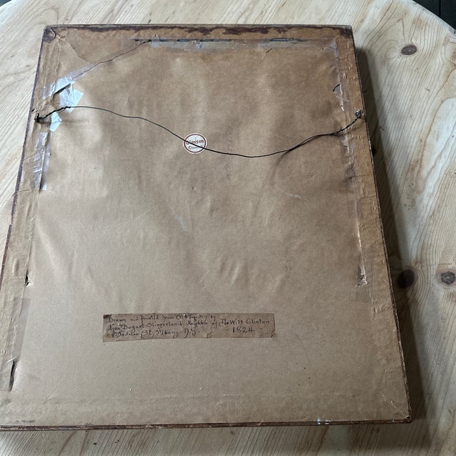 Dark Green Early 19th Century Original Painting on Paper - Jesus and the Samaritan and I Another Woman and Shepard Man- With Gorgeous Back Drop, Framed For Sale - Image 8 of 12