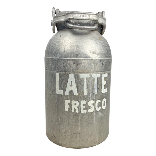 Large Aluminum Milk Can, 1940s For Sale