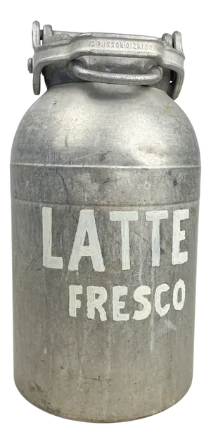 Large Aluminum Milk Can, 1940s