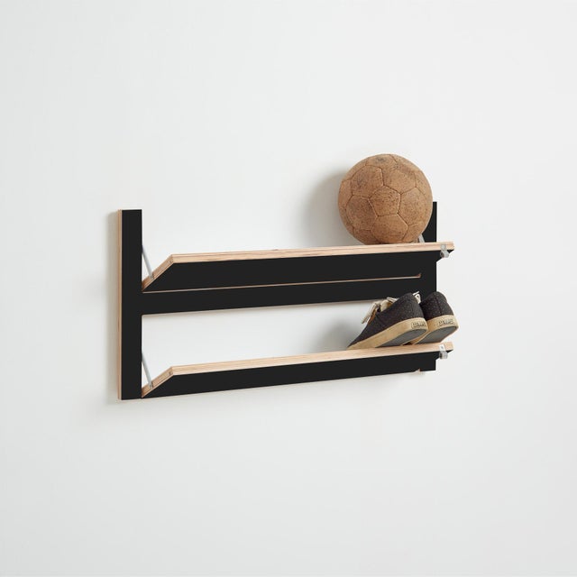 Contemporary 80×40-2 Fläpps Shoe Shelf in Black from Ambivalenz For Sale - Image 3 of 4