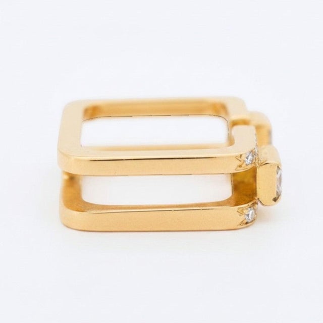 Mid 20th Century Jean Vendôme Diamond Double-Band Ring 18k Gold - Vintage For Sale - Image 5 of 5