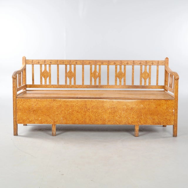 Antique Swedish Marbled Bench, 1890s For Sale - Image 9 of 9