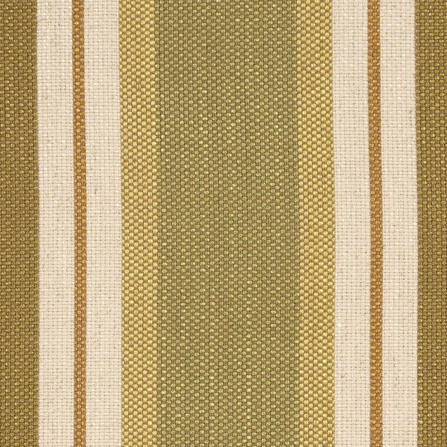 2020s Schumacher Double Face Stripes Fabric In Chartreuse For Sale - Image 5 of 6