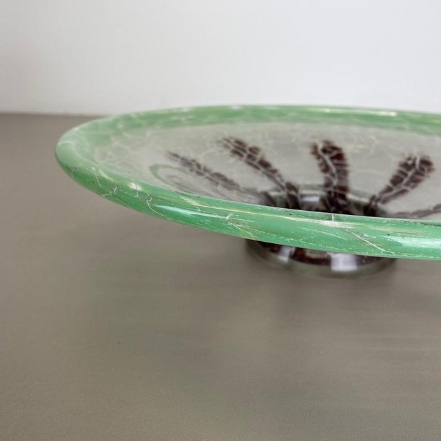 Large Art Deco Baushaus Glass Bowl by Karl Wiedmann for WMF Ikora, 1930s For Sale - Image 16 of 18