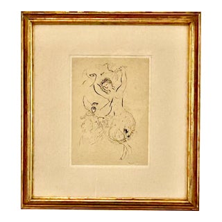 Vintage Marc Chagall Pen and Ink Lithograph For Sale