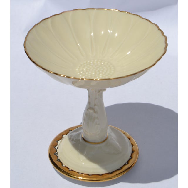 Goldenrod Vintage Handmade Spanish Coaster 3.75 Inch 24k Gold Exotic Bird Floral Design Majolica For Sale - Image 8 of 12