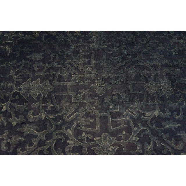 Late 19th Century Fantastic Blue Color and With Special Matelasse Pattern Antique Chinese Peking Circular Rug For Sale - Image 5 of 5