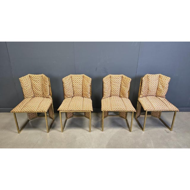 N. 6 Chairs in Brass Metal and Wicker from Mario Sabot, 1970s, Set of 4 For Sale - Image 12 of 13