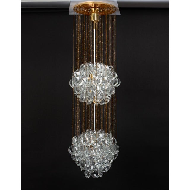 Delicate Gilt Brass Crystal Chandelier by Palwa, 1970s For Sale - Image 9 of 14
