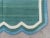 Forest Green Handmade Cotton Scalloped Rug, Forest Green With Cream and Teal Blue Border - 4'x6' For Sale - Image 8 of 11