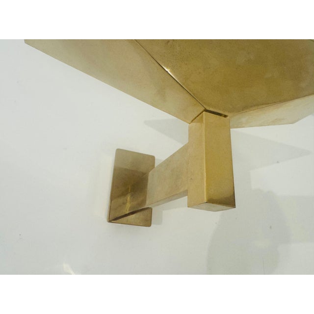 1980s 1980s Postmodern Pierre Disderot Verre Lumiere French Gold Wall Lamps - a Pair For Sale - Image 5 of 13