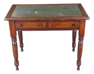 Antique Victorian William IV Mahogany Tooled Leather Writing Table Desk Console