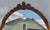 French Satinwood Oval Wall Mirror Carved French Flower Basket Crest Decorative Frame For Sale - Image 3 of 15