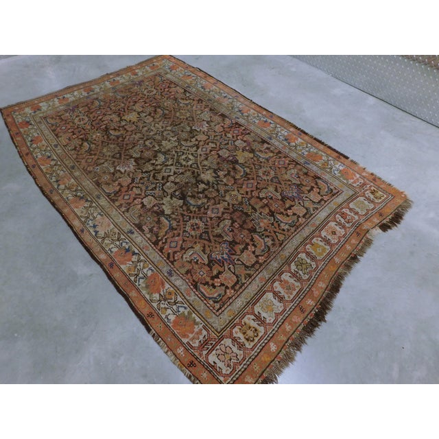 Tribal Early 20th Century Antique Hand Knotted Caucasian Wool Rug 4'7"x 7'5" For Sale - Image 3 of 13