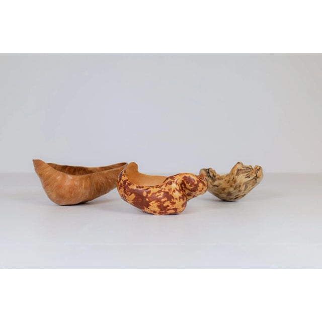 Swedish Folk Art Organic Burl Bowls, 1960s, Set of 3 For Sale - Image 3 of 16