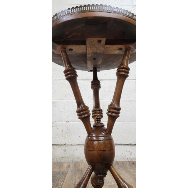 Brown Vintage Side Table Plant Stand For Sale - Image 8 of 8