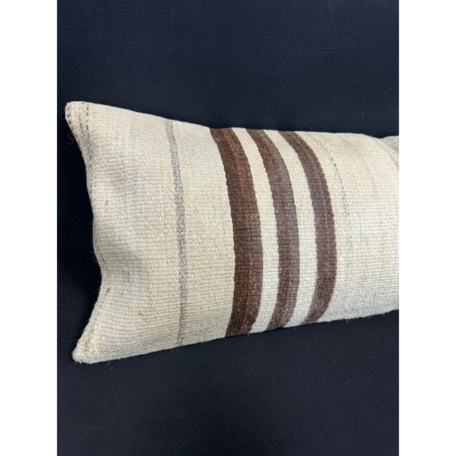 Turkish Hemp Pillow Cushion Natural Beige Brown Cushion Cover 14"x40" #30510 Enhance your home decor with our Kilim Pillow...