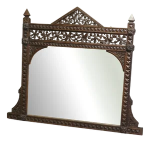 Large Carved Oak Overmantel Mirror, 1900s