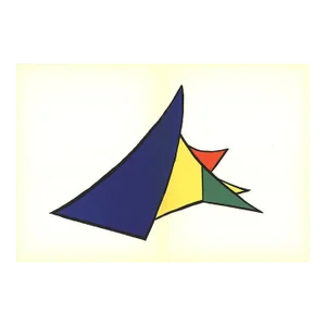 1963 Alexander Calder 'Colored Wedge Structure' Modernism Multicolor Lithograph