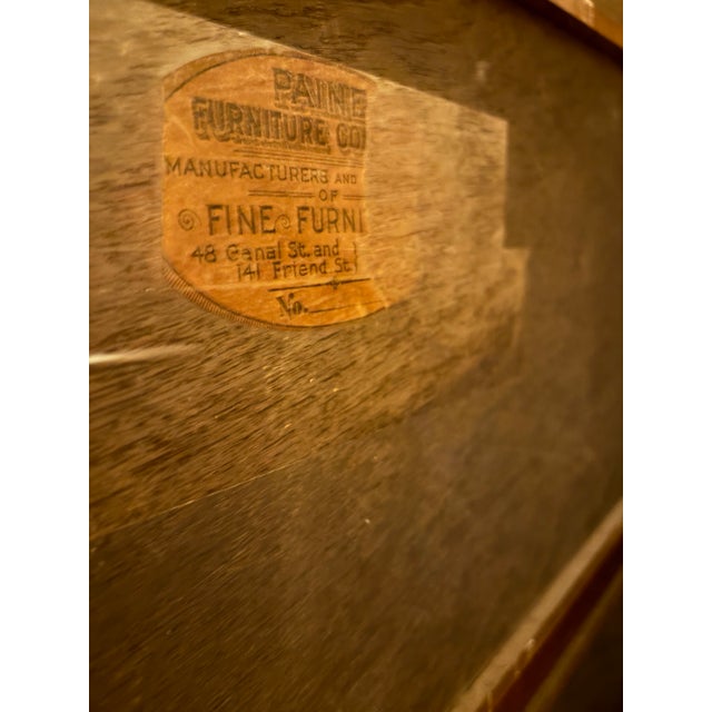 Antique Paine Furniture Co. Of Boston 1920’s Green Display Cabinet For Sale - Image 11 of 11