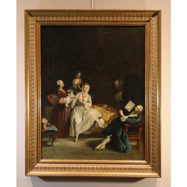 Pietro longhi (venice, 1701 - 1785) circle the awakening of the lady oil on canvas 73 x 56 cm. - framed 85 x 69 cm. full...