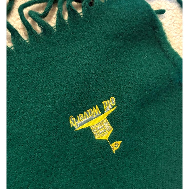 Pendleton Woolen Mills Pendleton Green Wool Fringed Old Waverly Blanket/Throw For Sale - Image 4 of 5