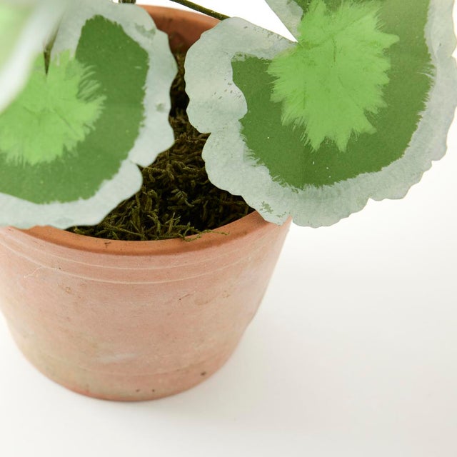 Potted Paper Geranium in White Handcrafted in Stockholm For Sale - Image 4 of 7