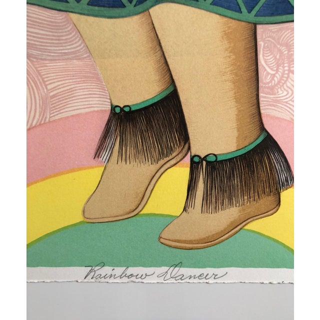 Alice Asmar, Rainbow Dancer, Native American Indian Lithograph California Woman Artist, 1980 For Sale - Image 4 of 7