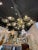 Fabulous modern Murano glass and brass gold flower chandelier (or wall art). Circa 2000. The chandelier has been...