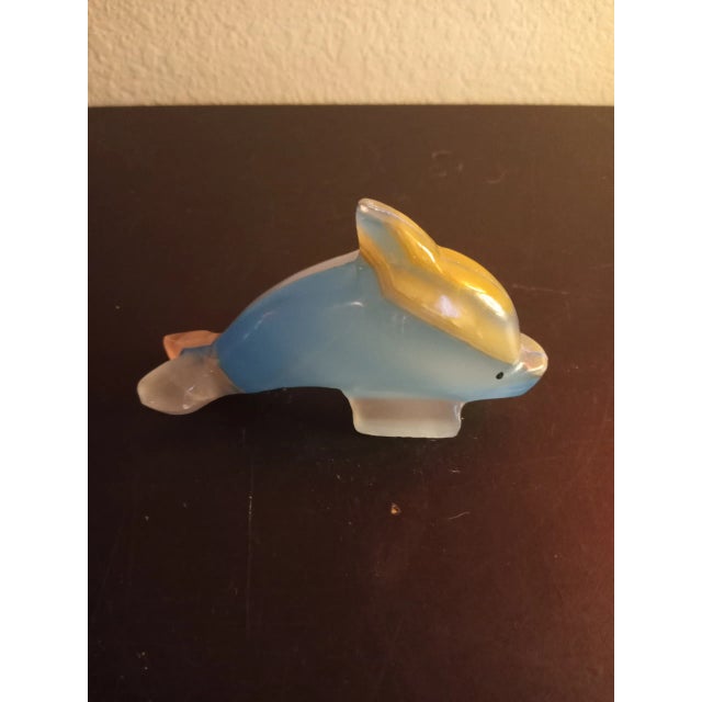 1980s Solid Onyx Blue Dolphin Sculpture For Sale - Image 5 of 7