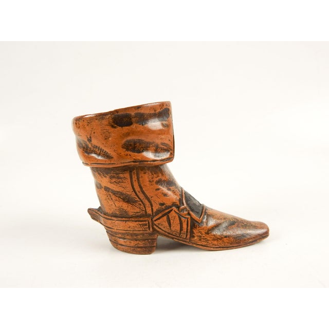 Mid 19th Century Antique Hand Carved Wood Boot Match Holder Striker For Sale - Image 5 of 6